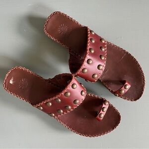 Yellow Box Footwear Brown Studded Sandals Size 10